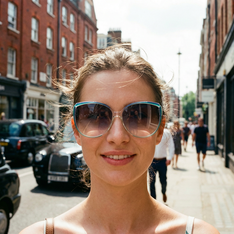 Piave 177 Women's oversized sunglasses in blue, green and crystal. 80s Vintage oversized sunglasses.