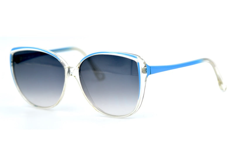 Piave 177 BW women's oversized sunglasses. 80s Oversized sunglasses. Blue white and crystal sunglasses.