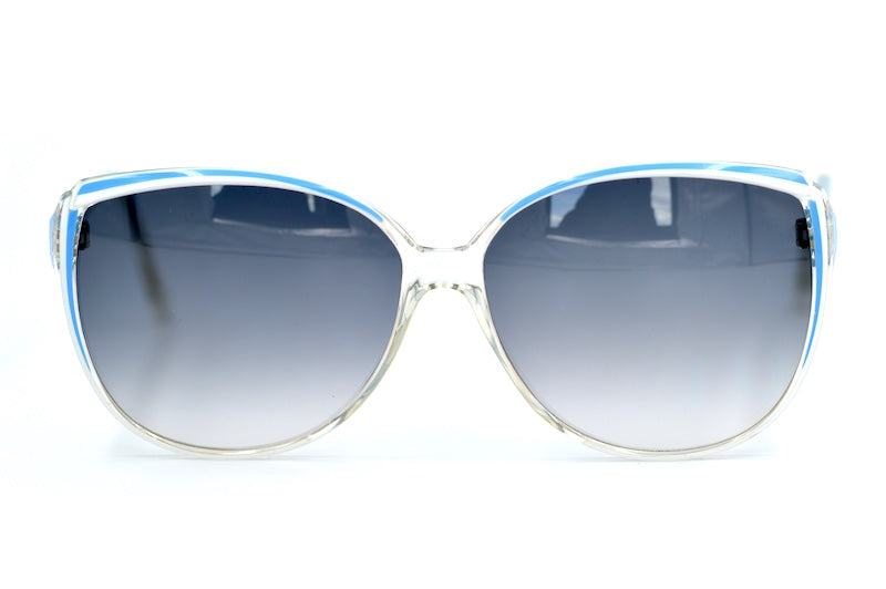 Piave 177 BW women's oversized sunglasses. 80s Oversized sunglasses. Blue white and crystal sunglasses.