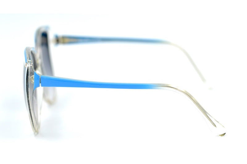 Piave 177 BW women's oversized sunglasses. 80s Oversized sunglasses. Blue white and crystal sunglasses.