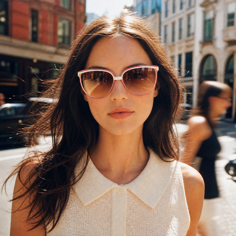 Piave Raspberry Coulis vintage sunglasses. Women's 80s oversized vintage glasses.