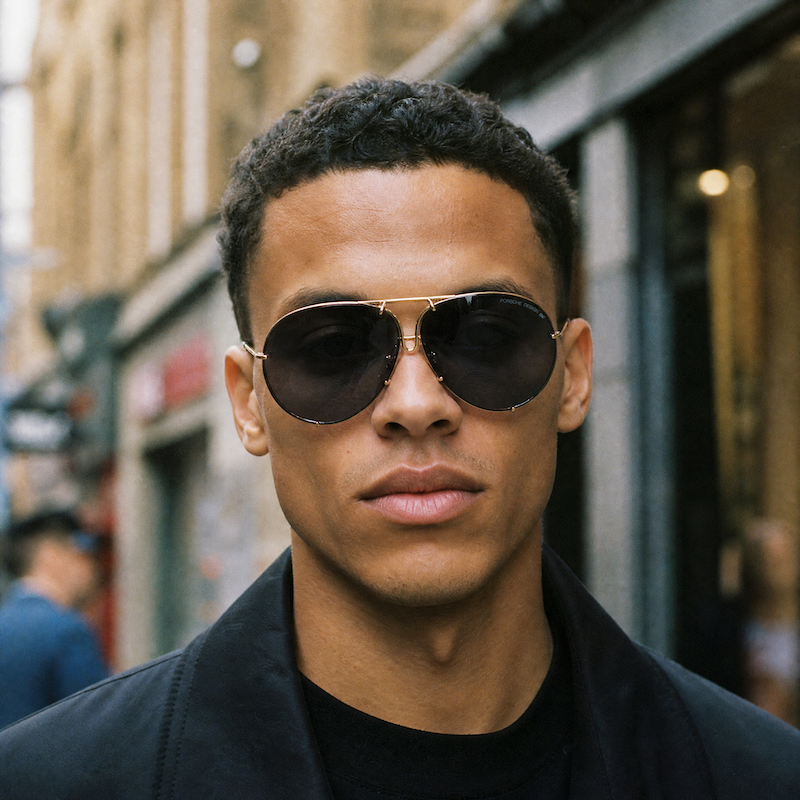 Porsche Design by Carrera 5621 46 Sunglasses. Jim Brown style The Adventures of Cliff Booth aviator sunglasses. 
