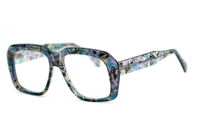 Preciosa 940 blue lilac marble Goliath oversized square glasses angle view