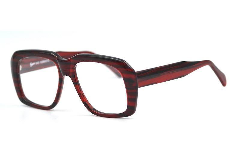 Preciosa 940 Deep Red Stripe Goliath Glasses - Limited Edition