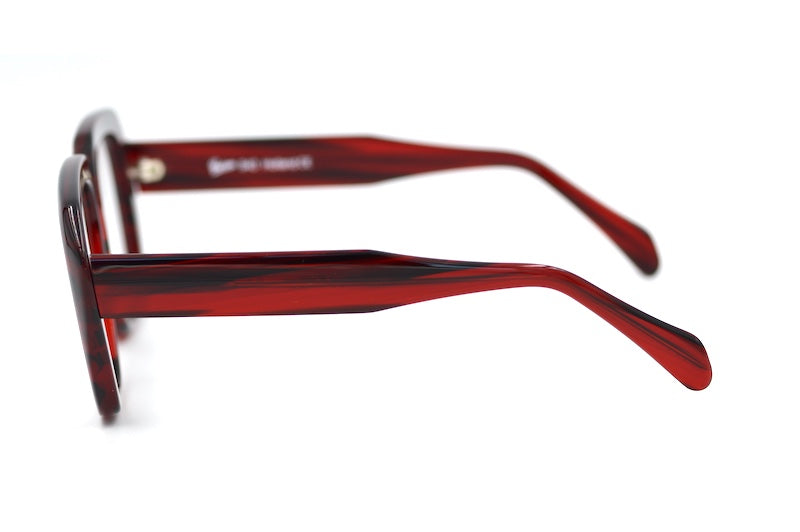 Preciosa 940 Deep Red Stripe Goliath Glasses - Limited Edition