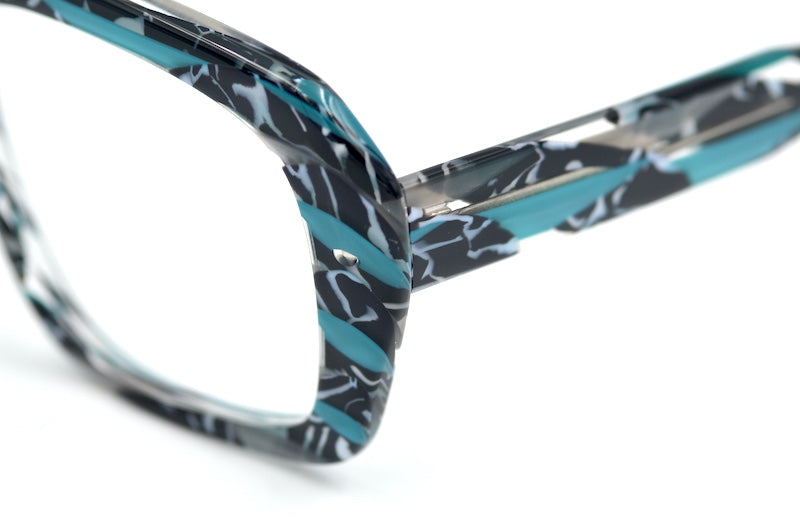 Preciosa 940 Turquoise Abstract Marble Goliath Glasses - Limited Edition