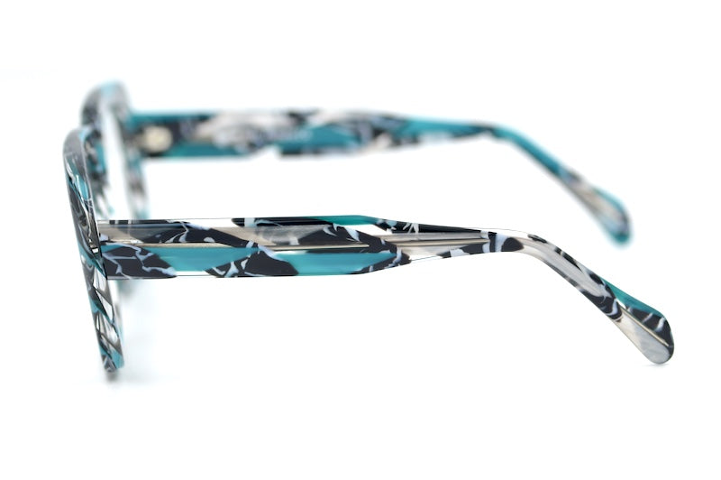 Preciosa 940 Turquoise Abstract Marble Goliath Glasses - Limited Edition