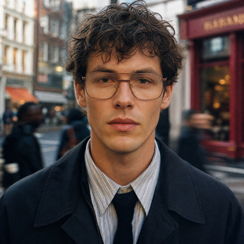 Rathenow men's brown vintage aviator glasses.