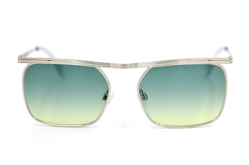 Retro Spectacle Mod 1 sunglasses with green gradient lenses.