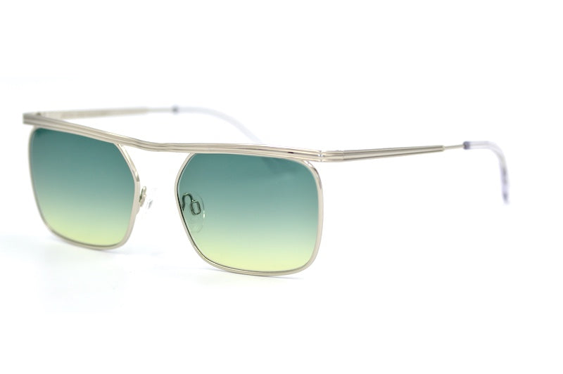 Retro Spectacle Mod 1 sunglasses with green gradient lenses.