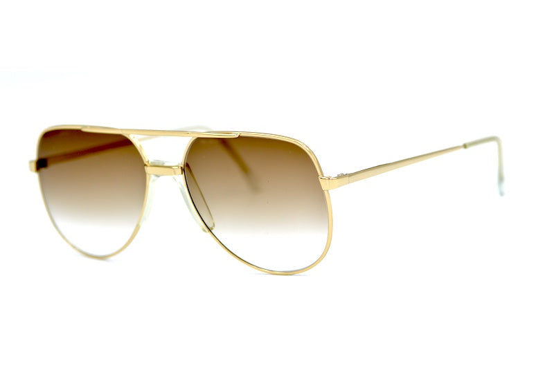 Rider Italian gold aviator sunglasses. Men's aviator sunglasses. Men's vintage sunglasses.