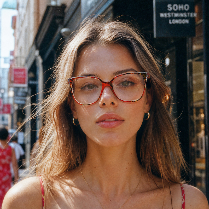Robert Women's Red Square Vintage Glasses