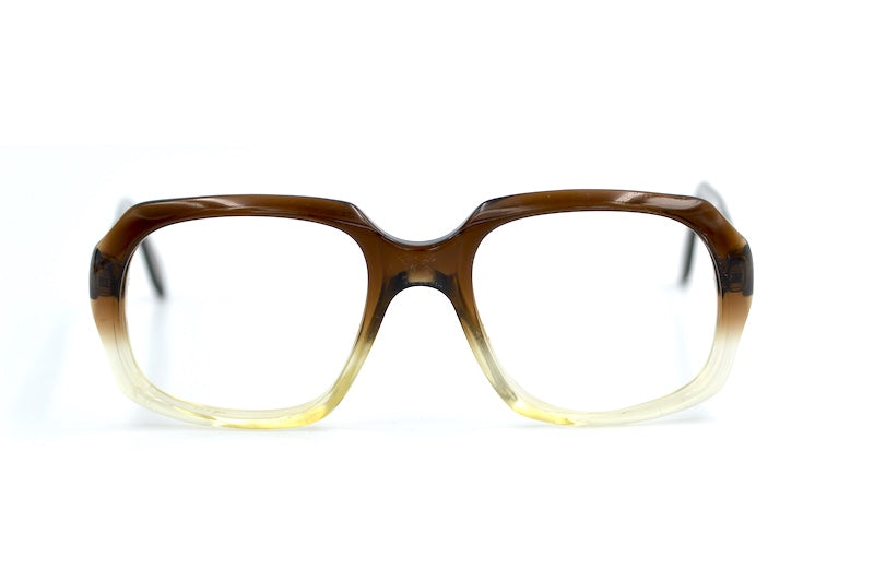 John by Rodenstock men's 1970s brown fade square vintage glasses.