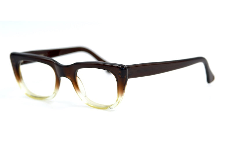 Rodenstock Rocco 1960s men's brown fade rectangular glasses.