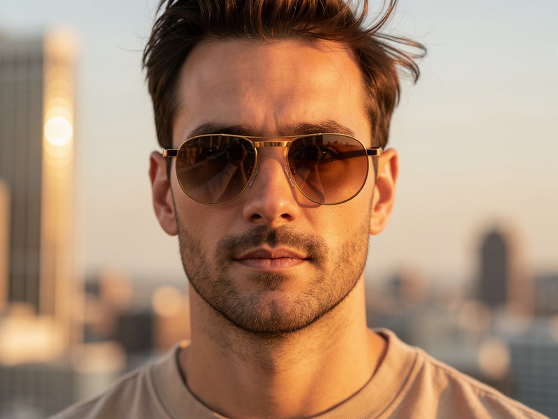 S.T Dupont Sunglasses, model D004 on a man
