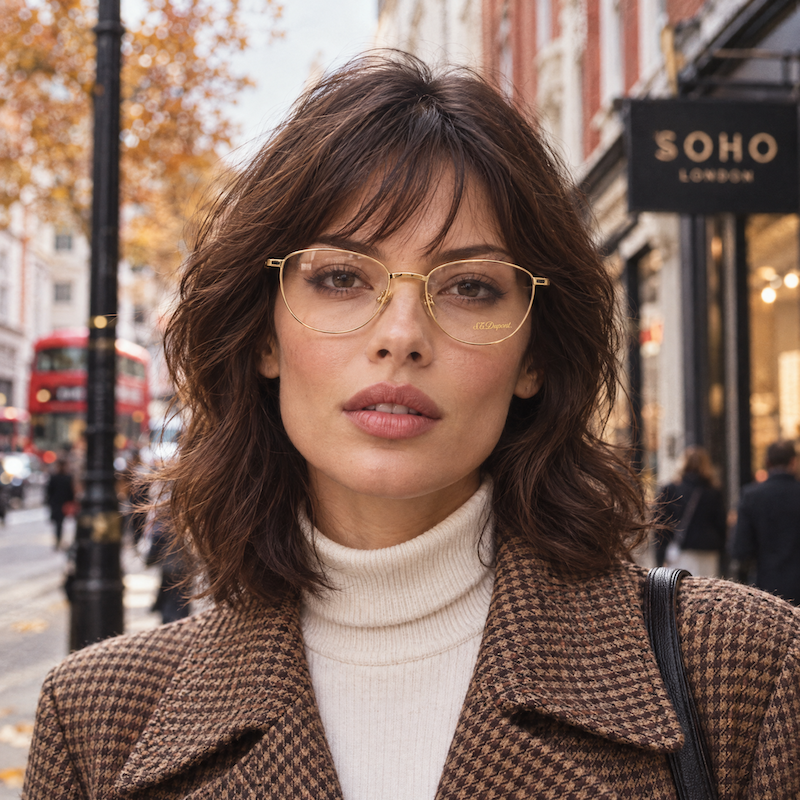 S.T. Dupont D036 20 women's gold plated oval shaped vintage glasses
