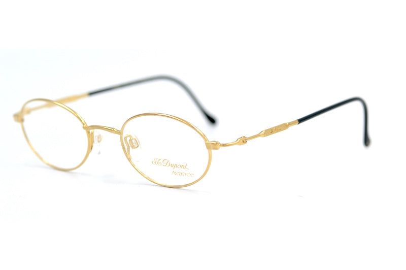 S.T. Dupont D501 6050 vintage glasses. Oval gold vintage glasses. Luxury eyewear. S.T Dupont glasses and sunglasses. 