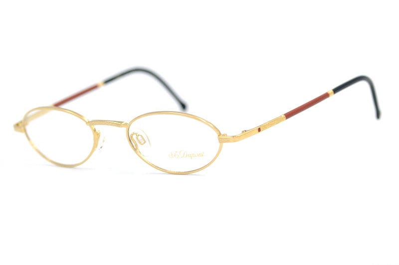 S.T. Dupont D085 6051 vintage glasses. S.T Dupont glasses and sunglasses. Gold oval gold plated vintage glasses. 