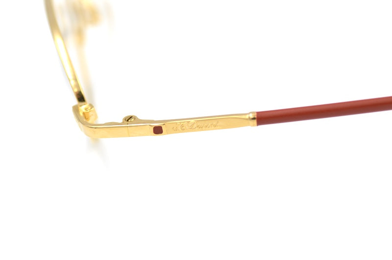S.T. Dupont D085 6051 vintage glasses. S.T Dupont glasses and sunglasses. Gold oval gold plated vintage glasses. 