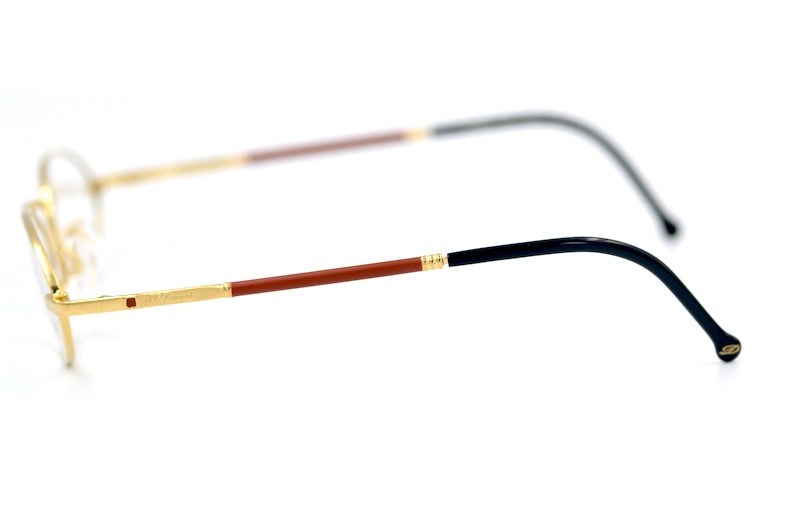 S.T. Dupont D085 6051 vintage glasses. S.T Dupont glasses and sunglasses. Gold oval gold plated vintage glasses. 