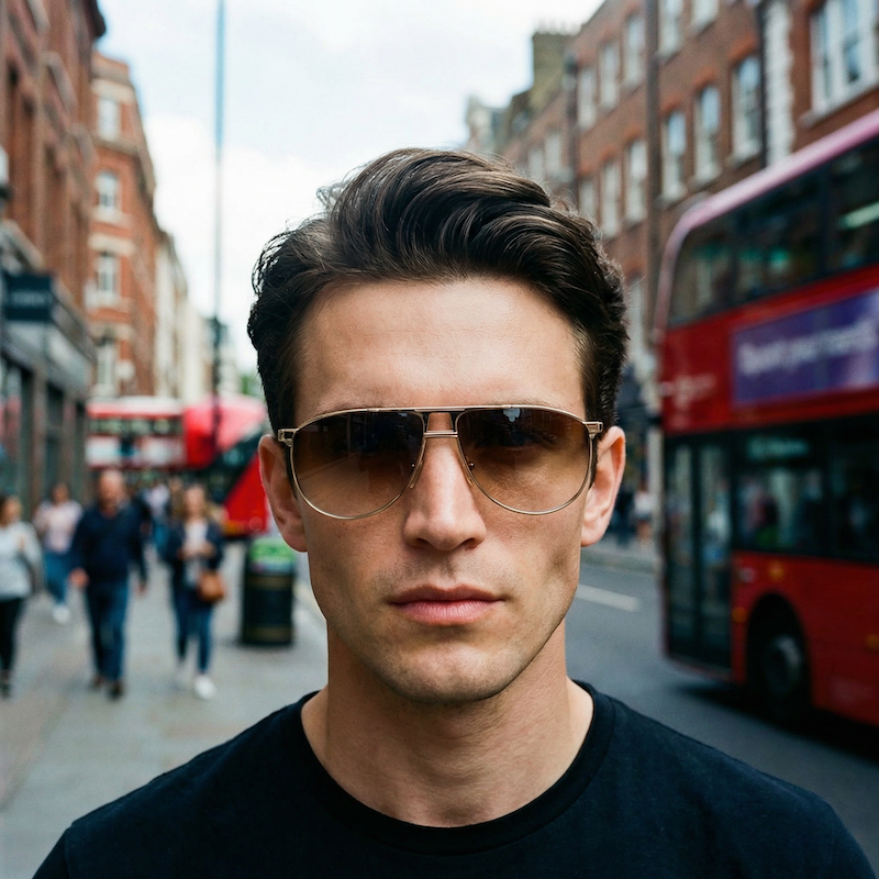 Safilo Emozioni gold aviator vintage sunglasses. Cliff Booth, Brad Pitt style inspired vintage sunglasses.