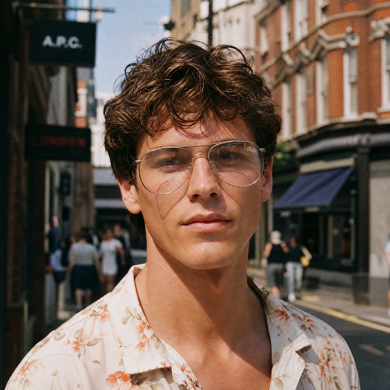 Silhouette 7034 men's silver aviator glasses.
