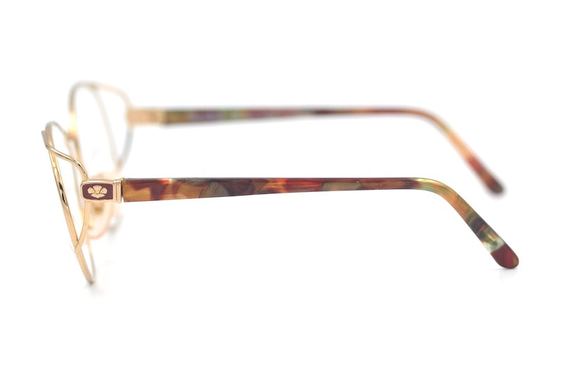 Stendhal 550 vintage glasses. Women's vintage glasses. Gold metal vintage glasses. 