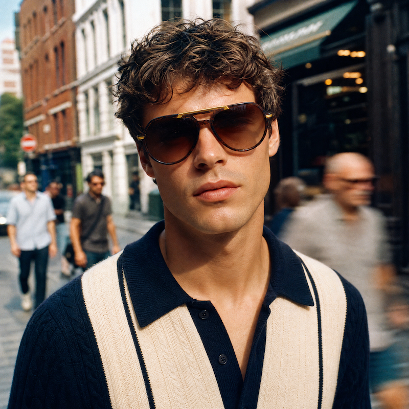 Sybille 349 BB Marble vintage aviator sunglasses.