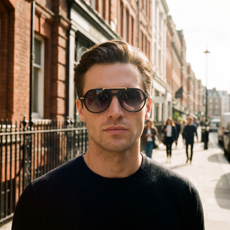 Sybille 349 vintage sunglasses. Men's black aviator sunglasses. Men's stylish sunglasses. Vintage aviator sunglasses. 