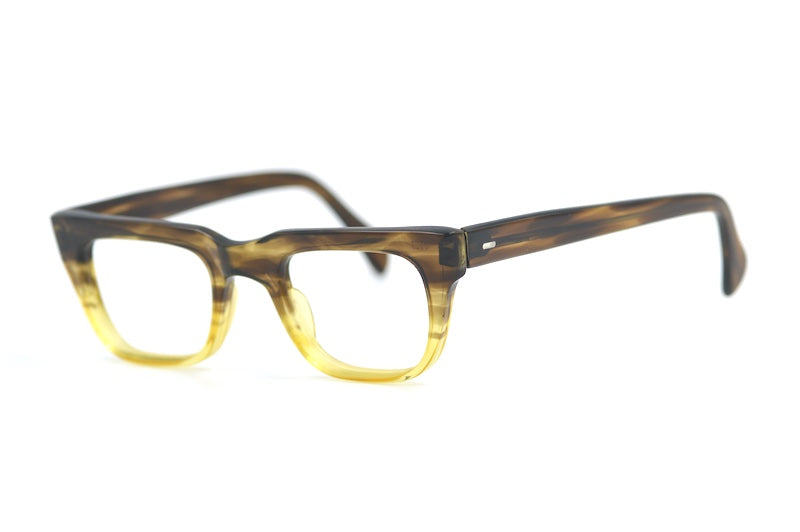 Teviot 74 brown rectangular glasses. Men's 60s mod style glasses. 
