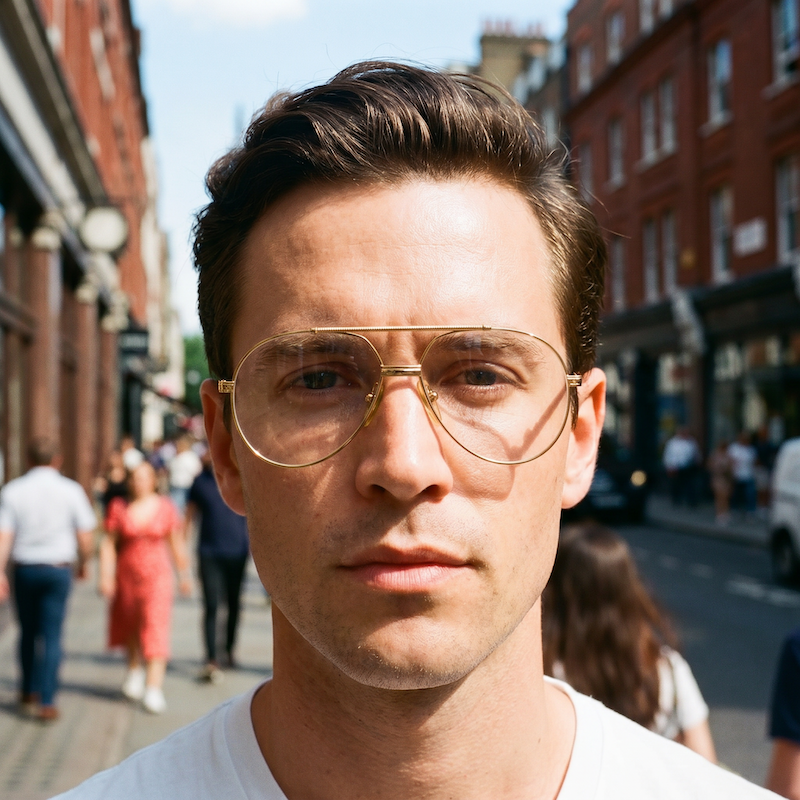 Tiffany Lunettes T114 men's gold aviator glasses. Gold plated men's luxury glasses. 