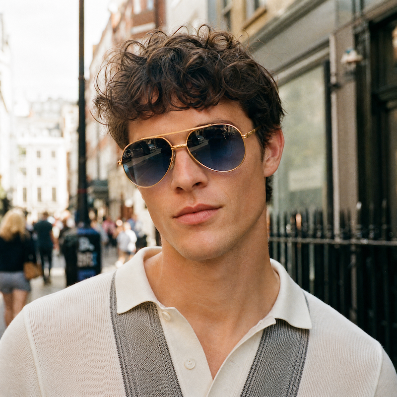 Tiffany Lunettes T114 vintage sunglasses. Men's 23KT gold plated sunglasses. Men's luxury sunglasses. Men's gold aviator sunglasses.
