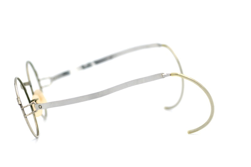 WW2 Gas Mask glasses. Silver round vintage glasses. 40s vintage glasses. Re-enactment vintage glasses. 