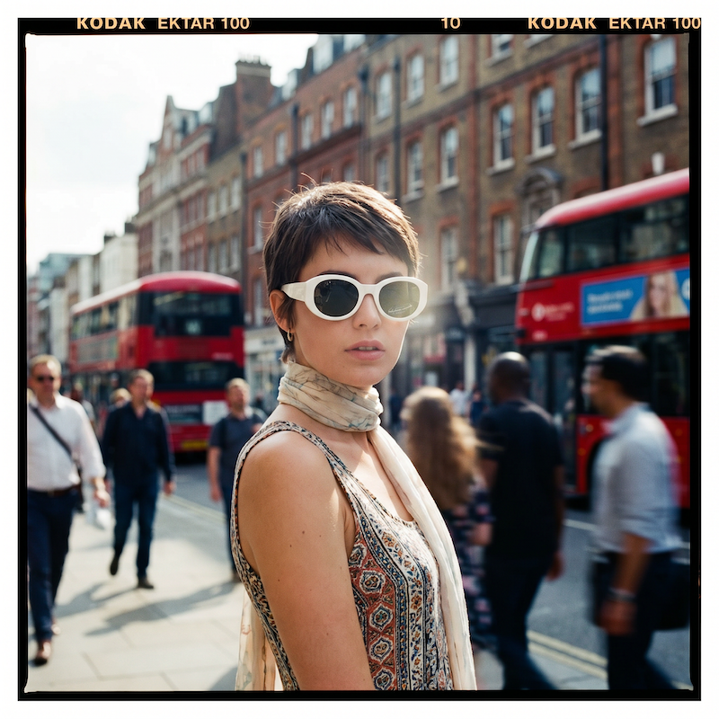 Anglo American Eyewear Winters Sunglasses. White  60s mod style women's sunglasses.