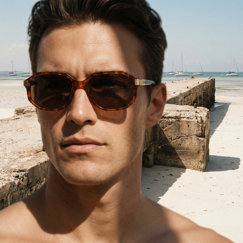 Yves Saint Laurent 6523 men's vintage sunglasses in colour Y519. Men's YSL rectangular sunglasses.