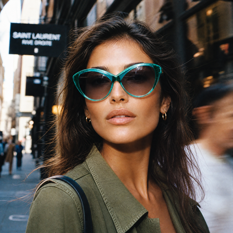Yves Saint Laurent 8702 vintage sunglasses. YSL Sunglasses. Vintage YSL. Turquoise sunglasses. Women's YSL sunglasses.