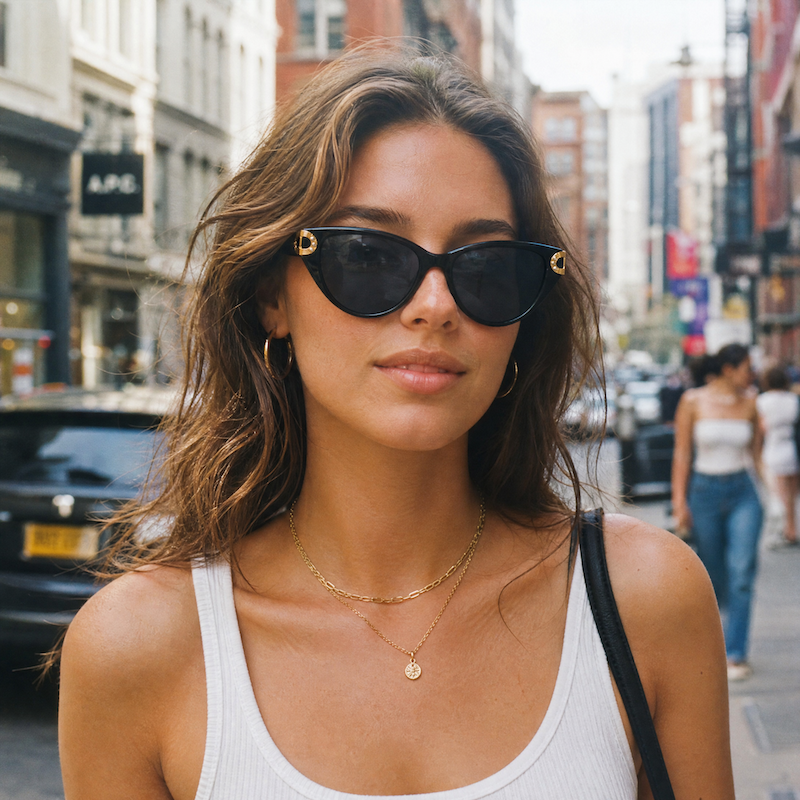 Yves Saint Laurent 5006 vintage sunglasses. YSL women's black cat-eye sunglasses.