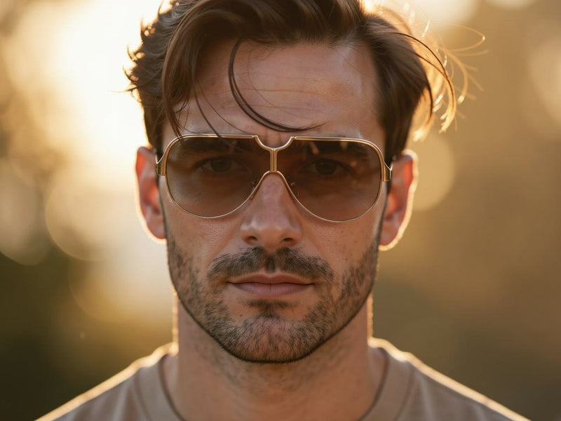 Yves Saint Laurent 30-3101 men's vintage YSL sunglasses on a model