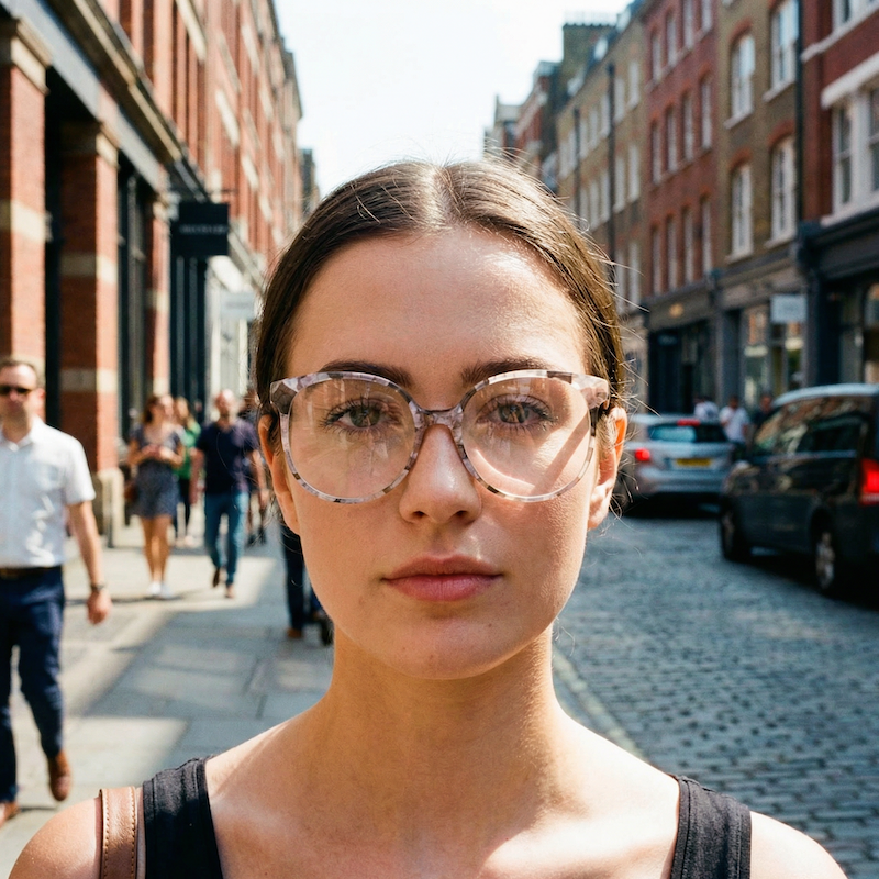 Zoe 2402 marbled 80s oversized women's glasses. 