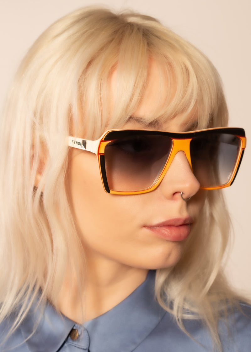 Fendi by Lozza FS 30 Vintage Sunglasses. Vintage Fendi Sunglasses. Fendi Sunglasses. Vintage Designer Sunglasses. Stylish Sunglasses. Sustainable Sunglasses.