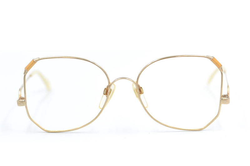 Atrio 356 Vintage Glasses. Bamboo detail glasses. 80s vintage glasses. Cool retro glasses. Sustainable eyeglasses