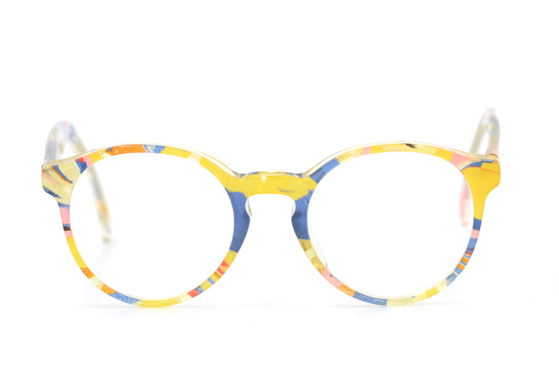 Multicoloured round retro glasses. Stylish Round Glasses. Ladies Round Glasses. Sustainable Glasses. Handmade Round Glasses.