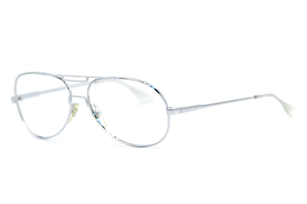 Pilot Look vintage aviator glasses. Vintage aviator glasses. Vintage, retro glasses. Sustainable glasses. Silver aviator glasses.