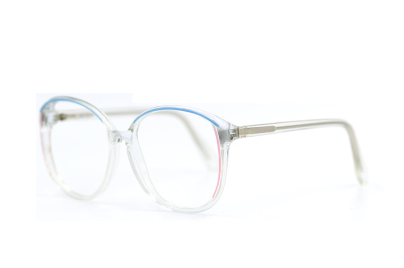 Gayle by Britalia vintage glasses. Crystal acetate glasses. 1980's vintage sustainable glasess. Retro glasses. Vintage fashion.