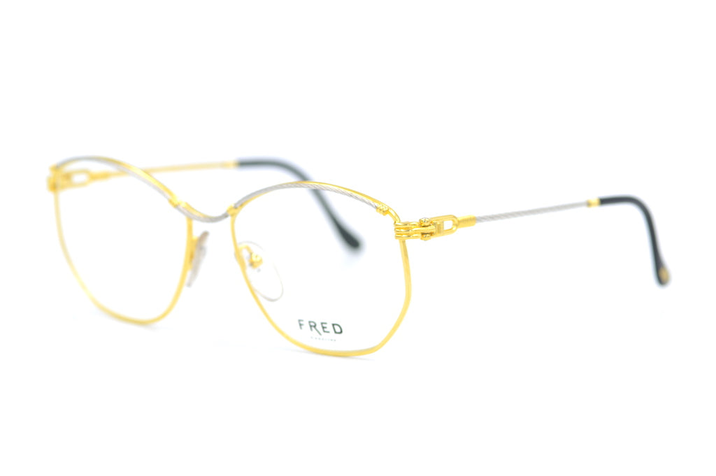 Fred Force 10 Cythere Vintage Glasses. Luxury Fred Glasses. Fred eyeglasses. Vintage Fred. Gold platinum plated glasses.