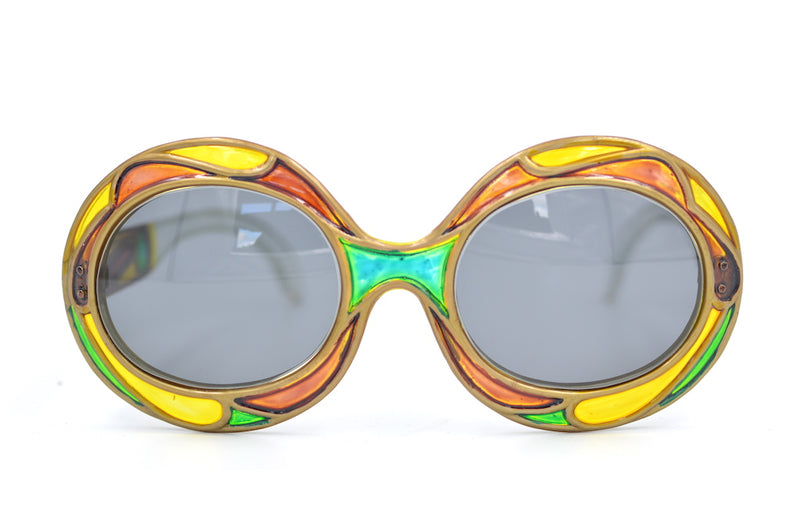 1950s brevet stained glass sunglasses, 1950s vintage sunglasses, brevet france, vintage sunglasses made in france,