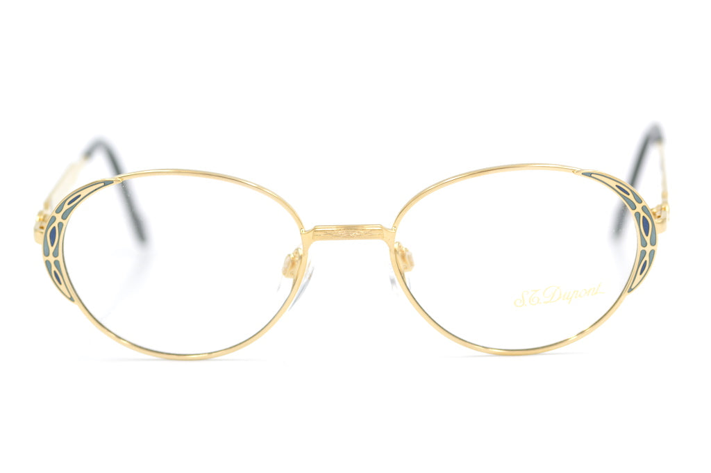 S.T. Dupont D073 Vintage Glasses.  Rare Vintage Glasses. Luxury Glasses. Luxury Eyeglasses. 23 KT Gold plated glasses.  Designer vintage glasses.