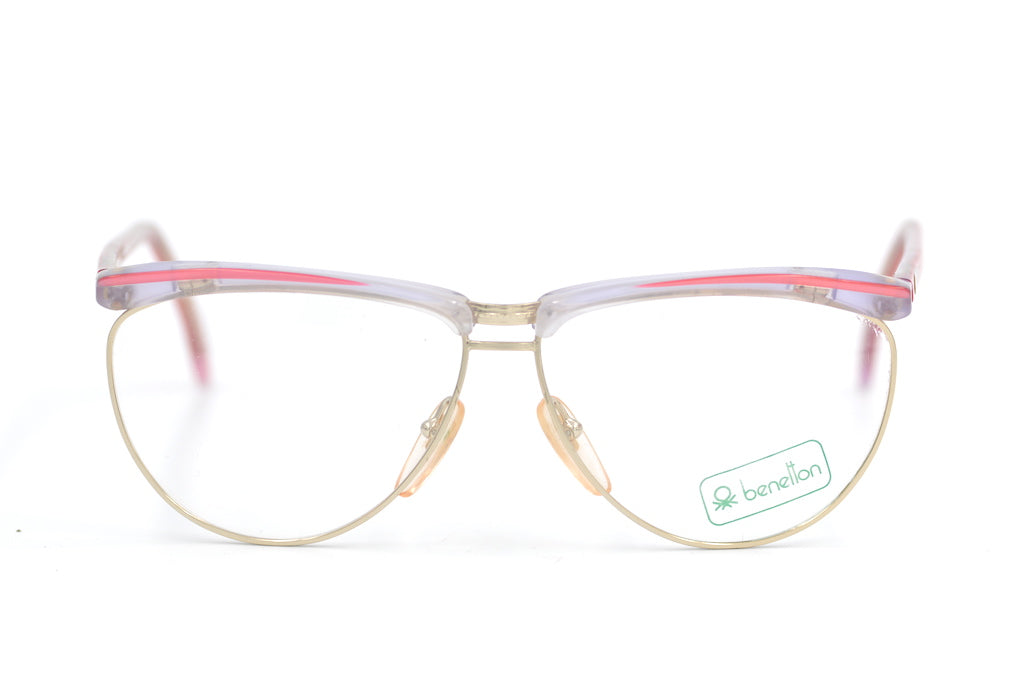 Benetton Rose Vintage Glasses. 90s Vintage Glasses. Vintage Glasses made in Italy. Pink Cat Eye Glasses.