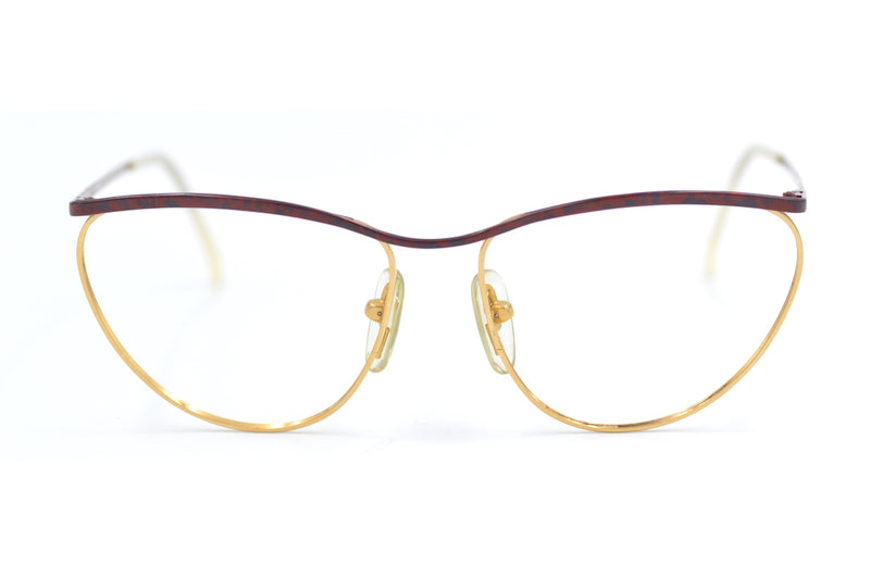 Brendel 4503 vintage cat eye glasses in gold and red. Vintage cat eye glasses. Vintage eyewear. Sustainable glasses.