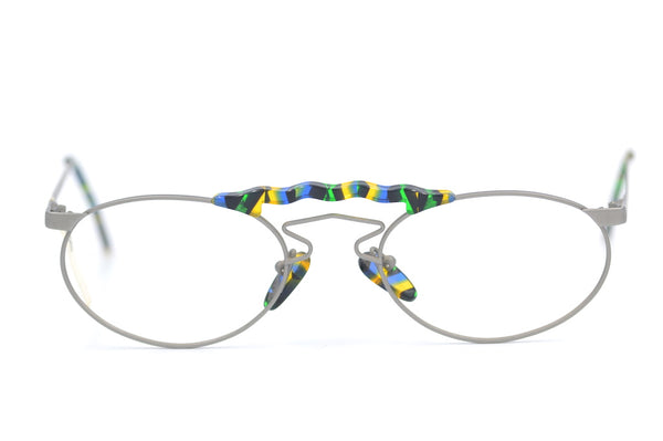 Lunettes Vintage Robert Rüdger 600 Noir Multicolore - Monture Ovale En Métal Et Acétate, Neuf Sans étiquette
